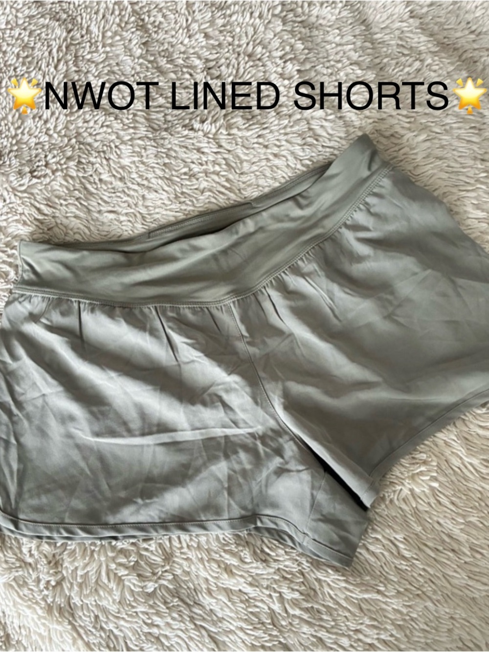 🌟NWOT•RBX Khaki/Sage Green Lined•Athletic Shorts•SzL